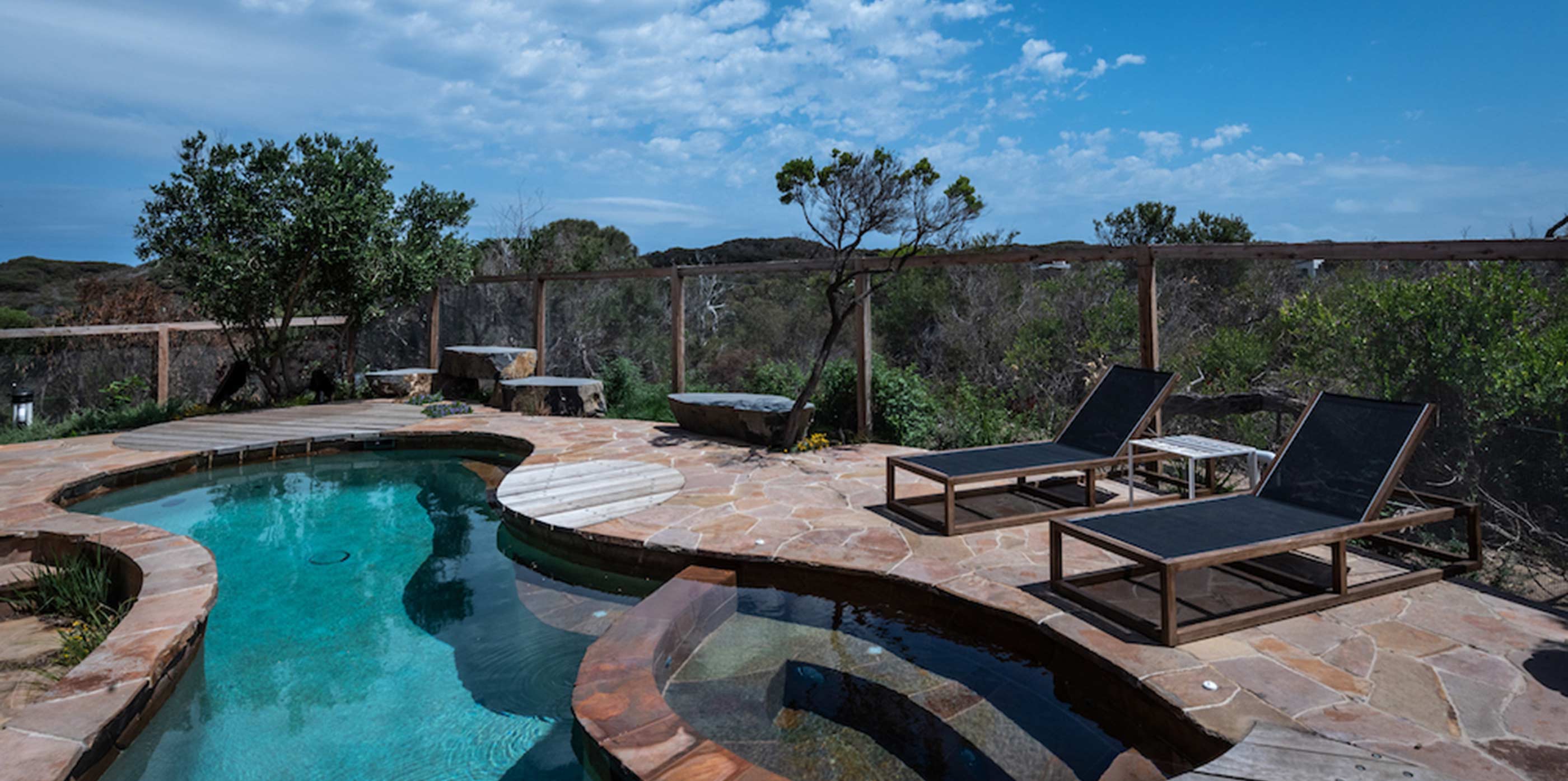 castlemaine stone paving around pool