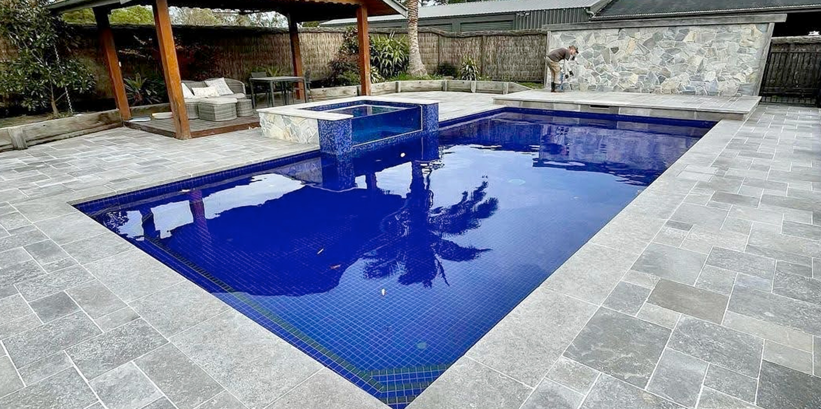 egyptian grey tumbled paving